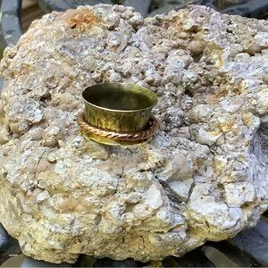 Spinner Meditation Fidget Ring  Mixed Metal Handmade